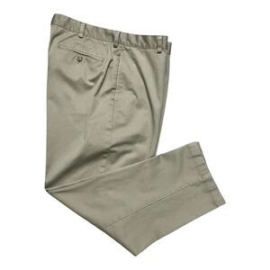 L.L.Bean Men Khaki Classic Fit Casual Slacks Pants Size 37x30 Cotton Flat Front